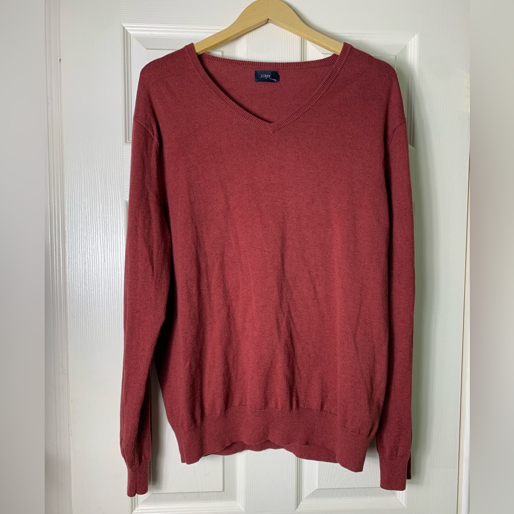 J Crew | Men’s V Neck Cotton Nylon Merino Wool Blend Sweater - XL